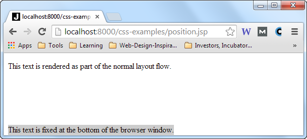 A div element with position : fixed in a taller browser window