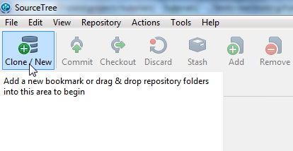 The new repository button in SourceTree.
