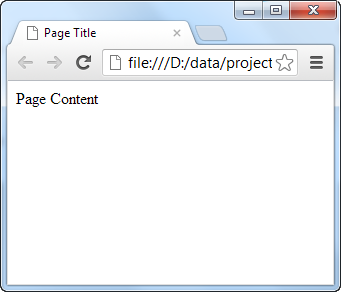 An HTML document as it looks in the browser.