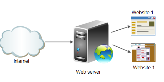 A web server hosting multiple websites.