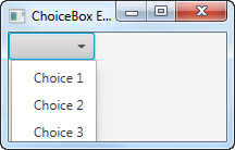 A JavaFX ChoiceBox displayed via the scene graph