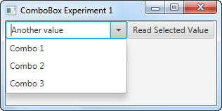 A JavaFX ComboBox with a custom value entered.