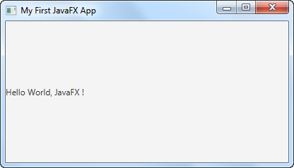 A JavaFX application window with a Scene set.